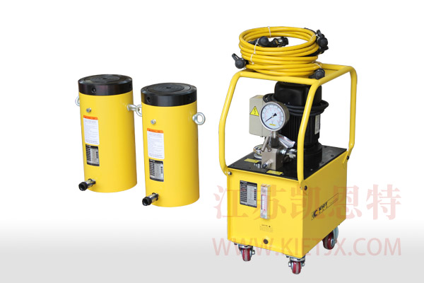 電動液壓泵站一拖二單作用液壓千斤頂【2.2KW、手動換向閥】
